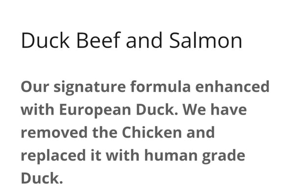 Artisan raw - Duck, Beef & Salmon